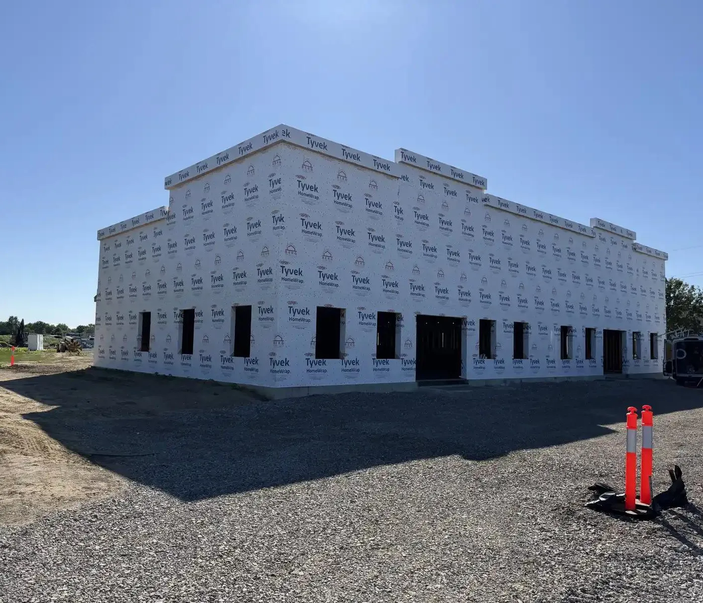 a modern commercial building under construction.