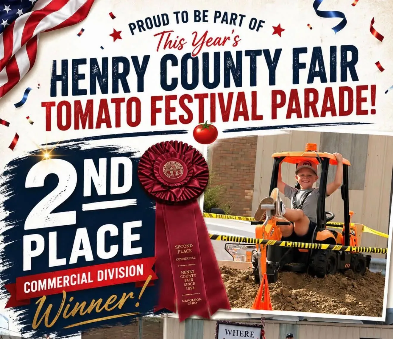 second place ribbon showing Berg Design + Build won second place in commercial division