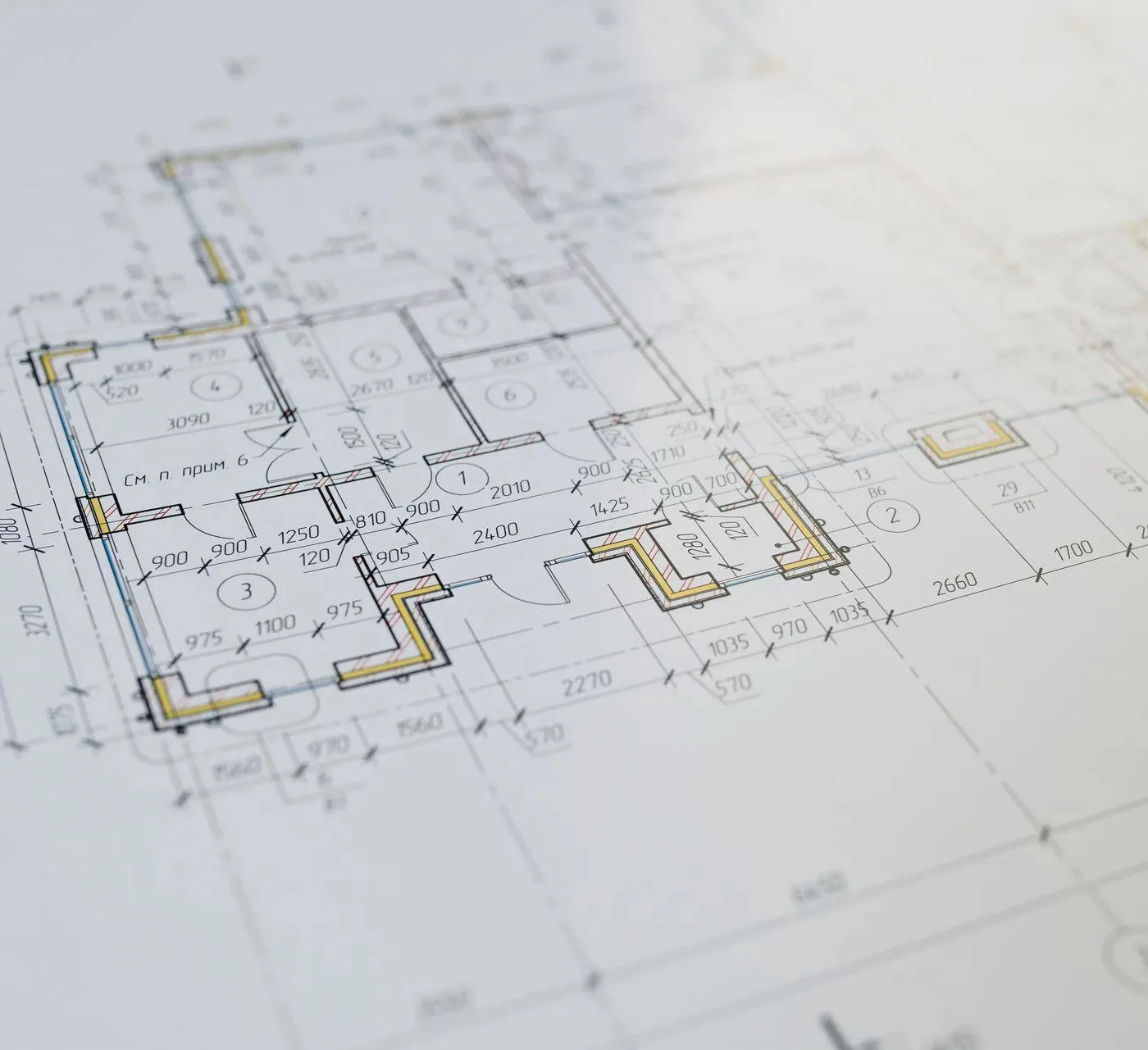 closeup of a blueprint